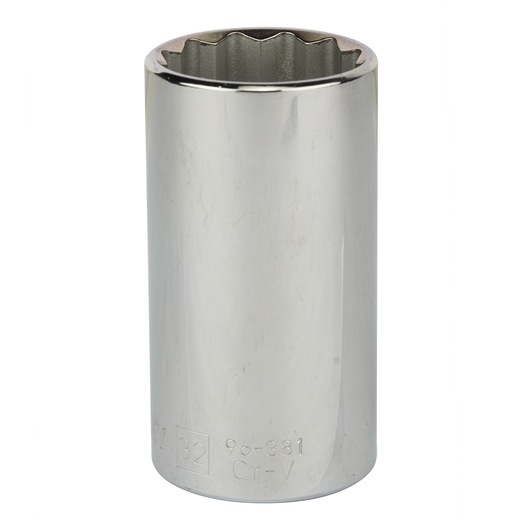 STANLEY 86-439 chrome socket, deep type, photographed on white background.