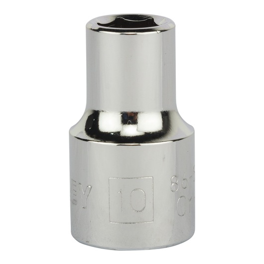 STANLEY 86-510 chrome socket, 10mm size, front angle on white background.