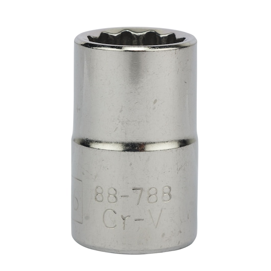 STANLEY 1-88-788 socket, chrome finish, product photo, front angle on white background.