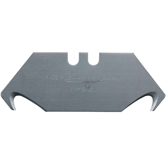 Stanley straight-on hook utility blade, silver metal, engraved with brand name and SKU 11-961.