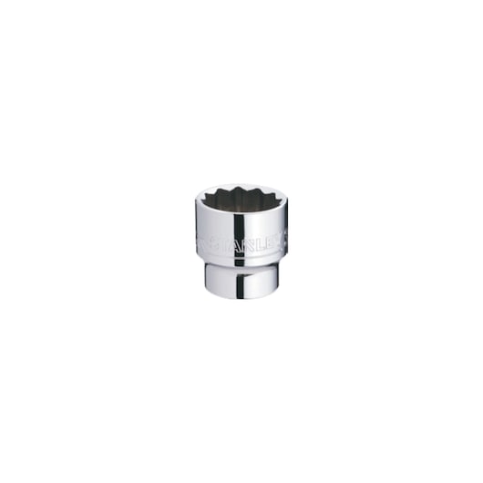 STANLEY 4-86-192 chrome socket, photography of single socket tool, front angle on white background.