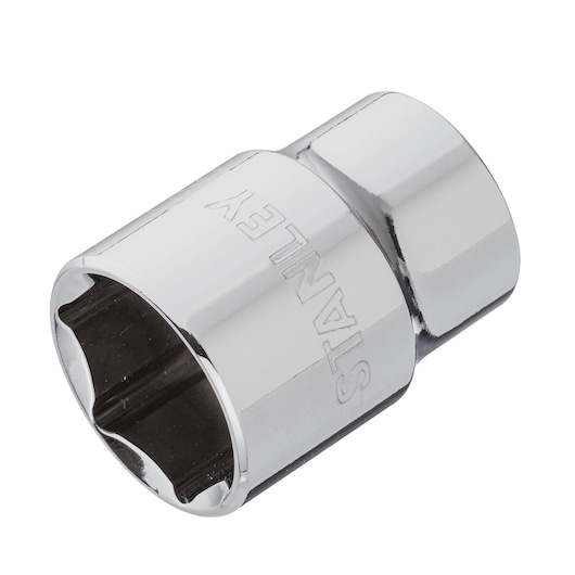 DRIVE SOCKET 1/2" 21mm STANLEY  white background ANGLE