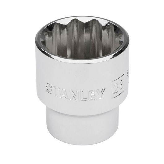 STANLEY 4-88-800 chrome socket, photography of front angle on white background.