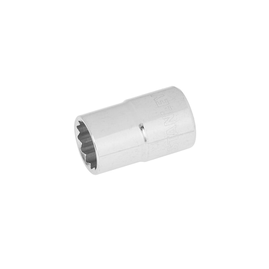 STANLEY 4-88-815 chrome socket, tool accessory, side angle photo on white background.