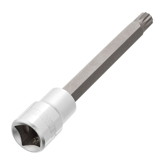 STANLEY 4-92-541 torx bit socket, silver and gray tool, angled product photo on white background.