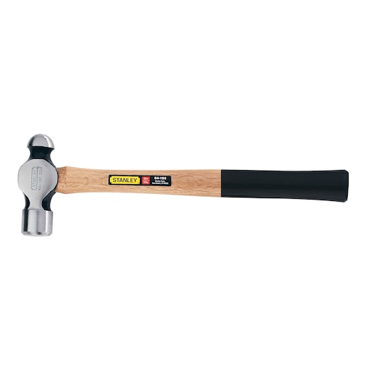 STANLEY 54-189 ball peen hammer with wooden handle, product photography on white background.