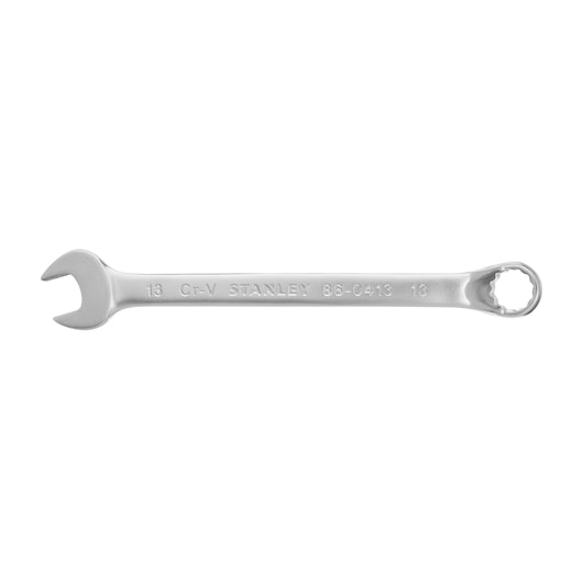 Stanley 86-0413 chrome combination wrench, size 13mm, photography on white background, tool category.