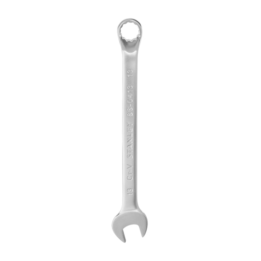 STANLEY 86-0413 combination wrench, silver finish, full front view on white background.