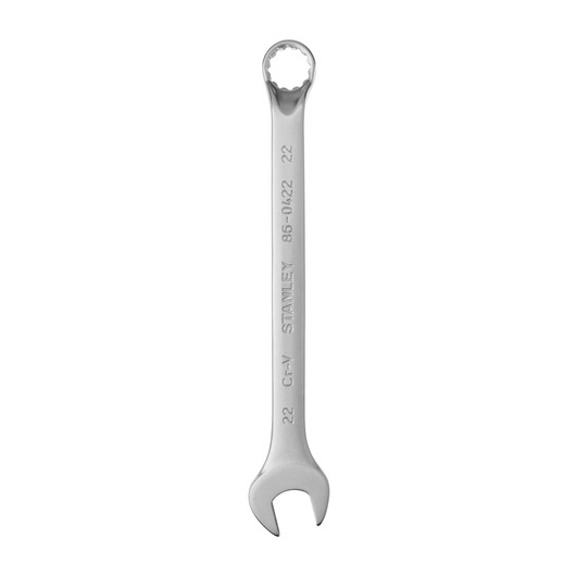 Stanley 86-0422 combination wrench, silver, photography, front angle on white background