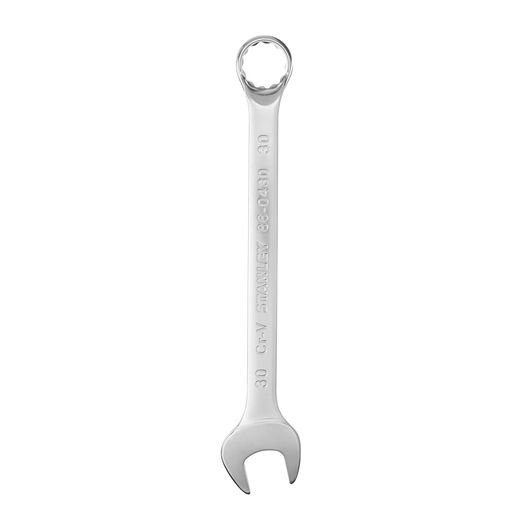 STANLEY 86-0430 combination wrench, 30mm, chrome finish, product photo on white background.