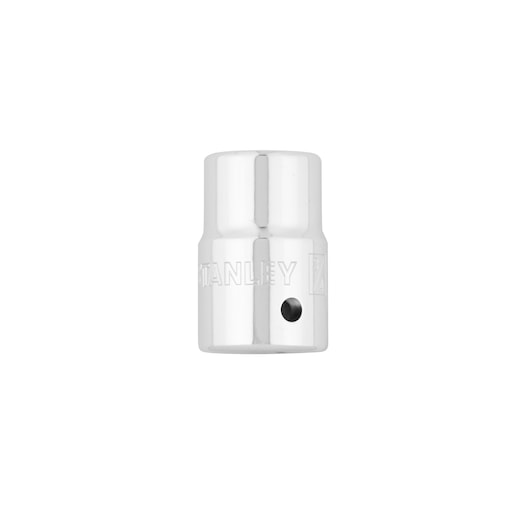 STANLEY 89-661 chrome socket, cylindrical hand tool accessory, front angle on white background.