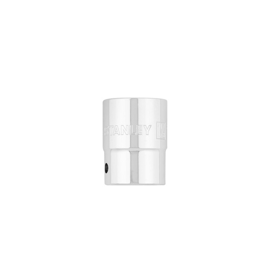 STANLEY 89-667 chrome socket, close-up front view, automotive hand tool with engraved branding, white background.