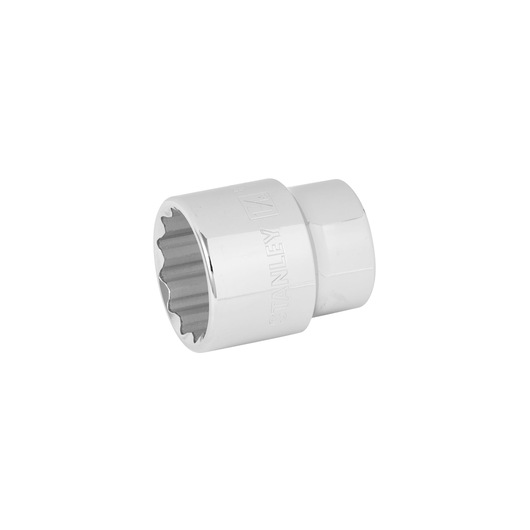STANLEY 89-672 chrome finish socket, standard 12-point, side angle on white background.