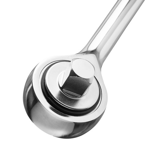 STANLEY 91-316 ratchet wrench, silver, close-up angled photo, tool category.