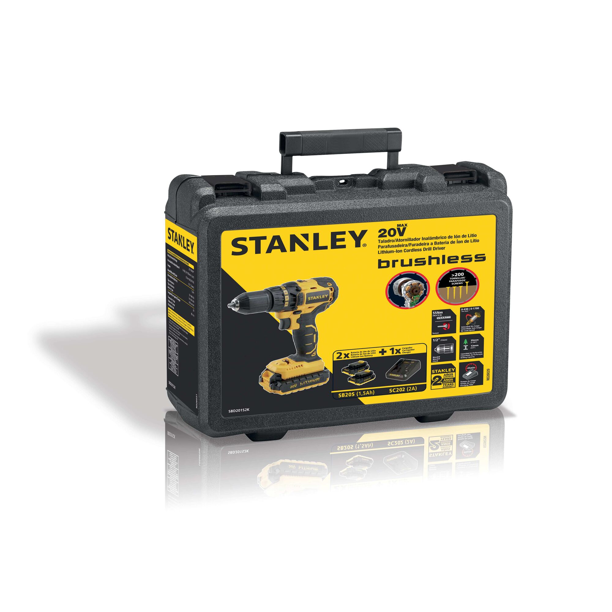 Taladro Atornillador 13mm 20V Sin Carbones / Brushless | STANLEY