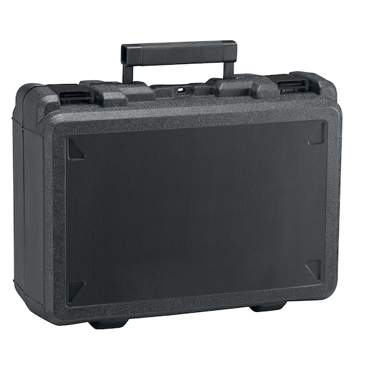 STANLEY SBI201S2K hard plastic tool case with handle, black, shown at front angle on white background.
