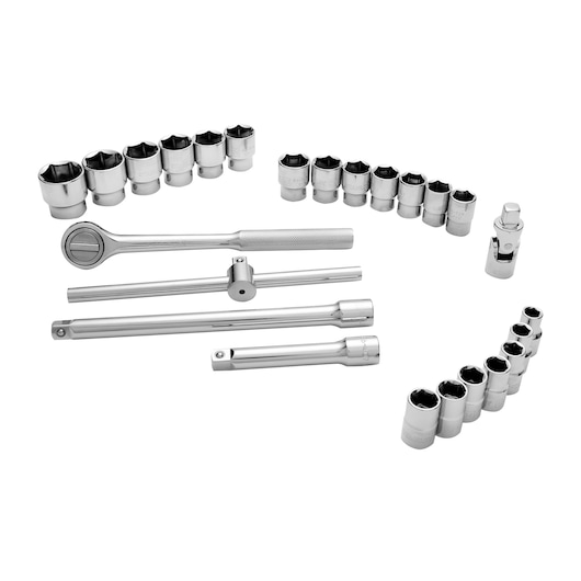 STANLEY 1/2" ROUND HEAD RATCHET SET 24 PCS"