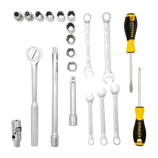 STANLEY 1/2" ROUND HEAD RATCHET SET 21 PCS"